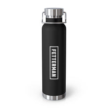 Load image into Gallery viewer, Fetterman Logo 22 oz Insulated Water Bottle | Vacuum Stainless Steel Bottle