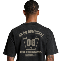 Load image into Gallery viewer, An OG Democrat Heavyweight Stone Wash Tee | Black
