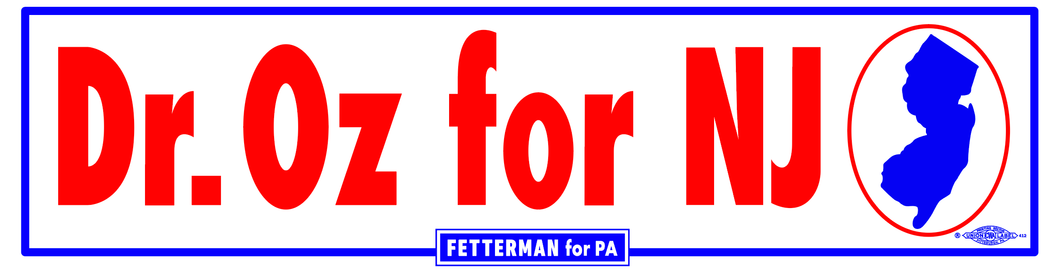 Dr. Oz For NJ Bumper Sticker